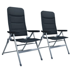 Reclining Garden Chairs 2 pcs Aluminium Black