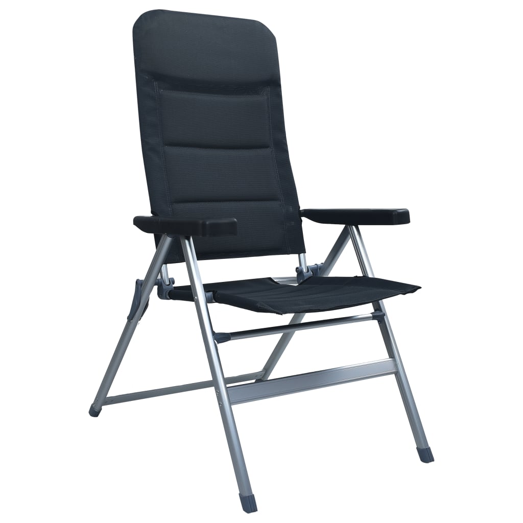 Reclining Garden Chairs 2 pcs Aluminium Black