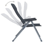 Reclining Garden Chairs 2 pcs Aluminium Black