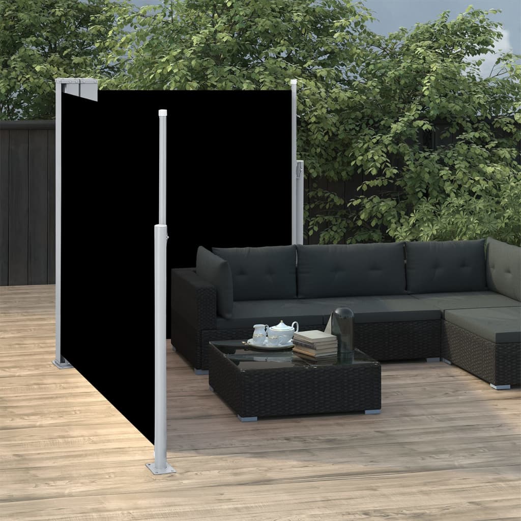 Patio Retractable Double Side Awning Black