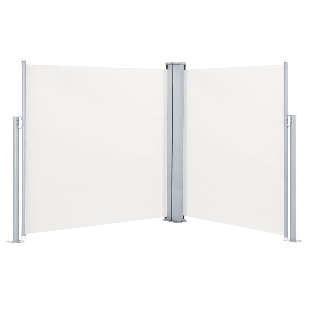 Patio Retractable Double Side Awning Cream