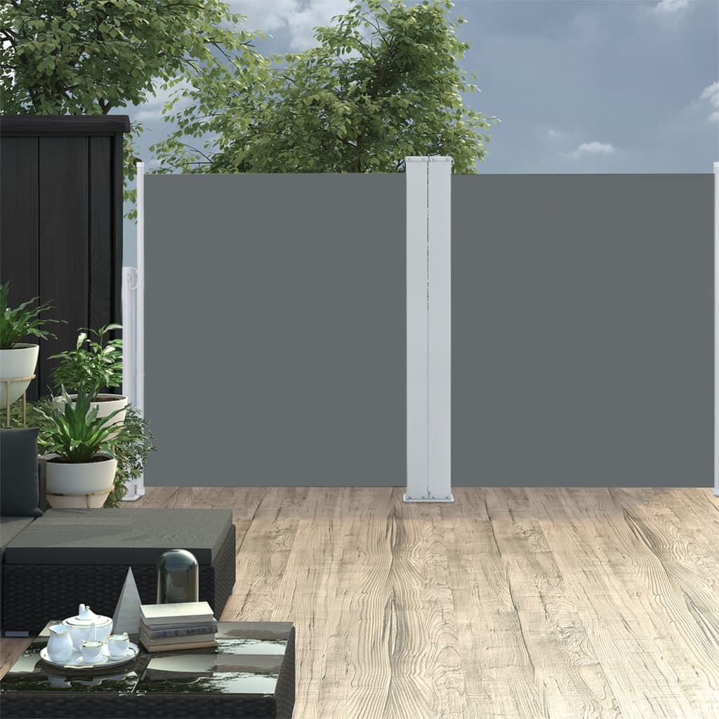 Patio Retractable Double Side Awning Anthracite