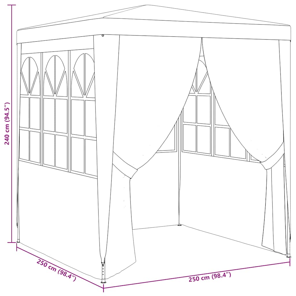 2.5x2.5m Party Tent Side Walls UV Resistant | HomeAndLiving