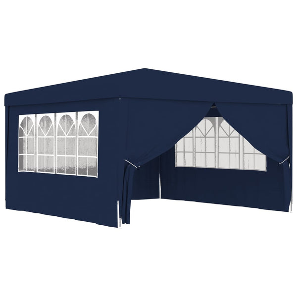  Professional Party Tent with Side Walls 4x4 m Blue 90 g/mÂ²