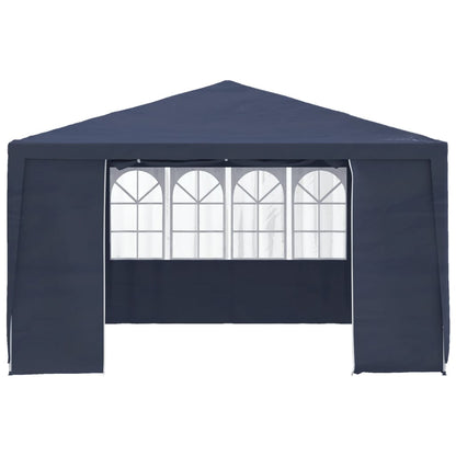 Professional Party Tent with Side Walls 4x4 m Blue 90 g/mÂ²