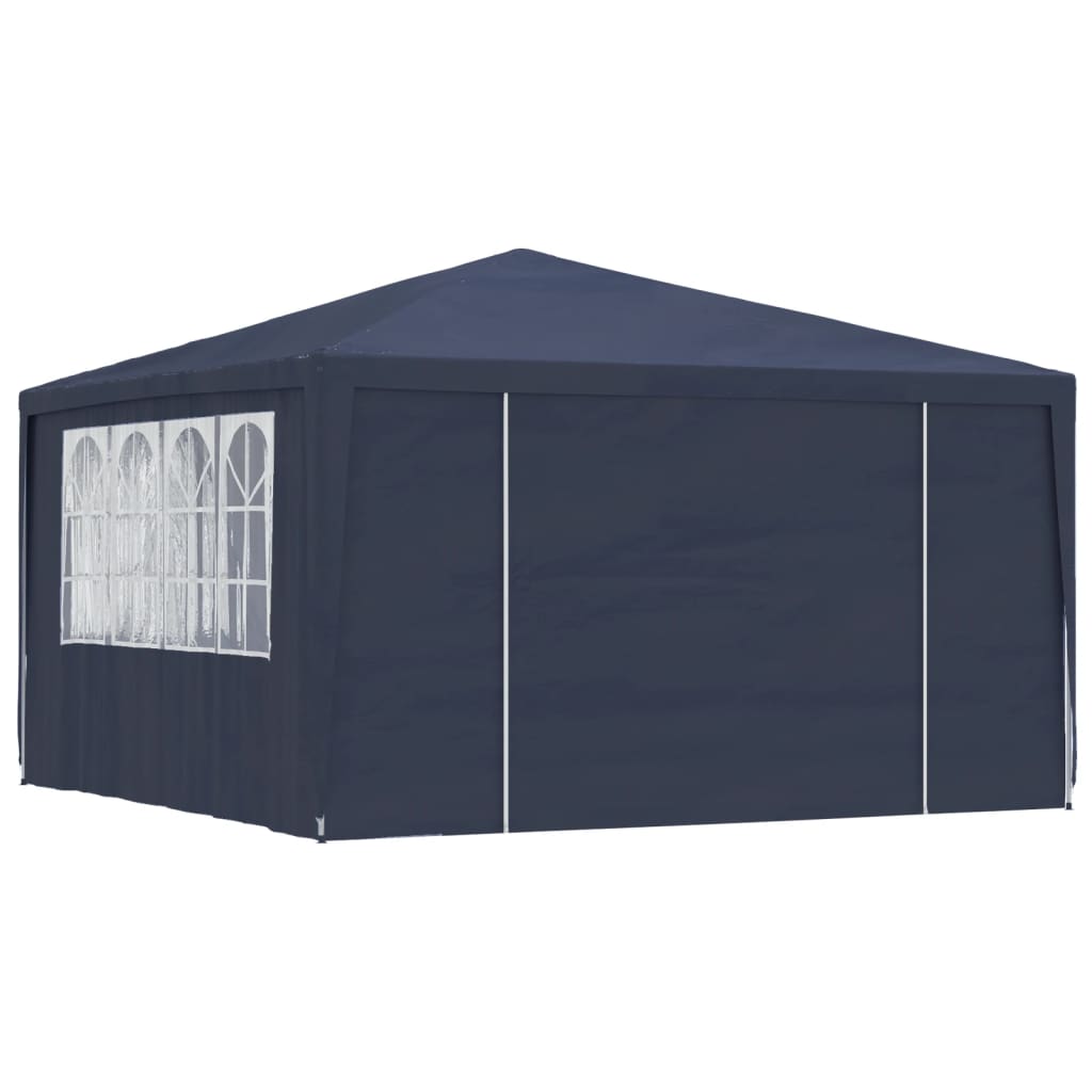 Professional Party Tent with Side Walls 4x4 m Blue 90 g/mÂ²