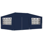 Professional Party Tent with Side Walls 4x6 m Blue 90 g/mÂ²