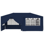 Professional Party Tent with Side Walls 4x6 m Blue 90 g/mÂ²