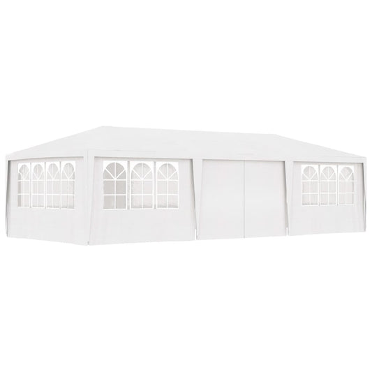 Professional Party Tent with Side Walls 4x9 m White 90 g/mÂ²