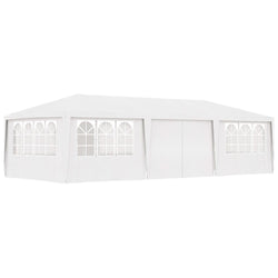Professional Party Tent with Side Walls 4x9 m White 90 g/mÂ²