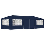 Professional Party Tent with Side Walls 4x9 m Blue 90 g/mÂ²