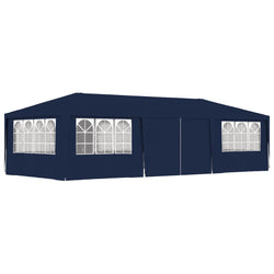Professional Party Tent with Side Walls 4x9 m Blue 90 g/mÂ²