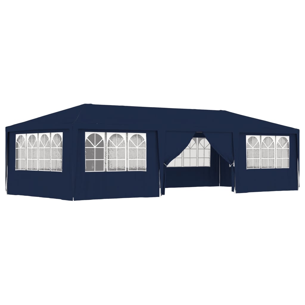 Professional Party Tent with Side Walls 4x9 m Blue 90 g/mÂ²