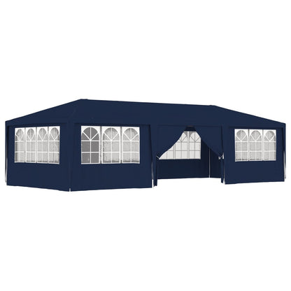 Professional Party Tent with Side Walls 4x9 m Blue 90 g/mÂ²