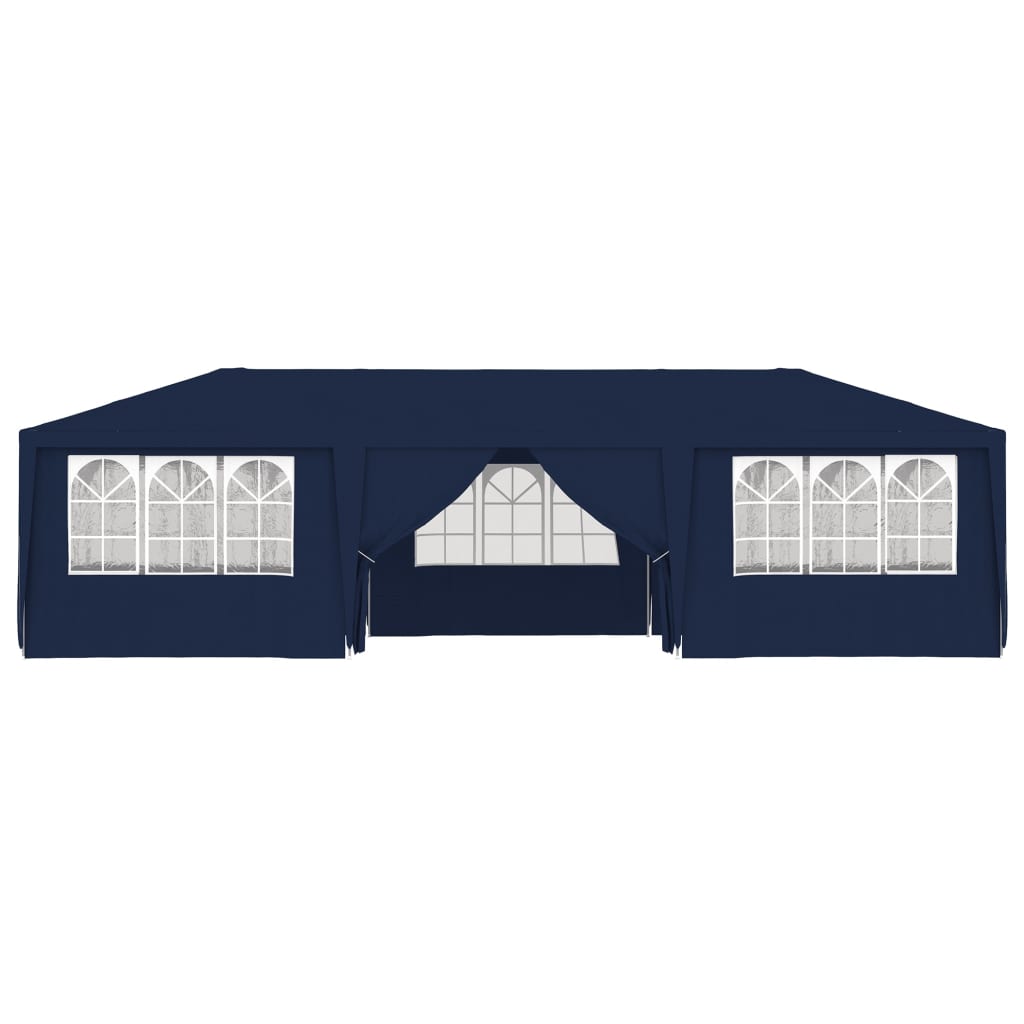 Professional Party Tent with Side Walls 4x9 m Blue 90 g/mÂ²