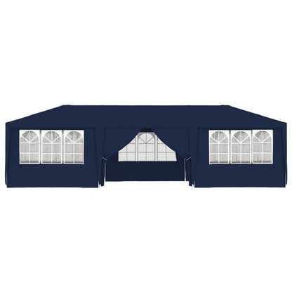 Professional Party Tent with Side Walls 4x9 m Blue 90 g/mÂ²