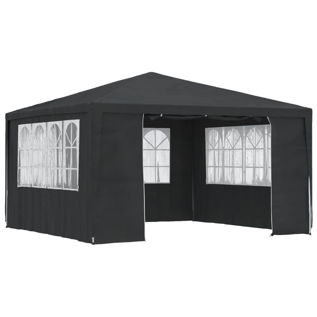 Professional Party Tent with Side Walls 4x4 m Anthracite 90 g/mÂ²