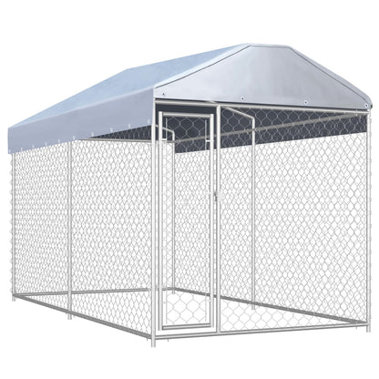 Outdoor Dog Kennel with Canopy Top