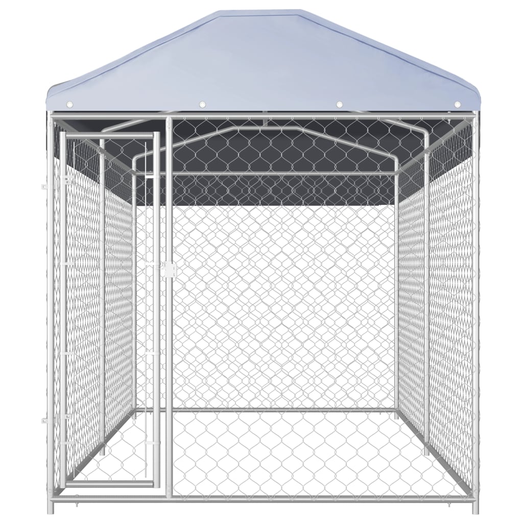 Outdoor Dog Kennel with Canopy Top