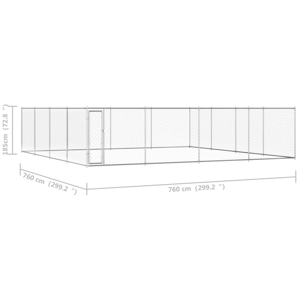 Outdoor Dog Kennel Galvanised Steel XL