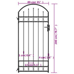 Fence Gate with Arched (Black)