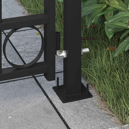 Arched Steel Garden Gate 105x170cm Black | HomeAndLiving