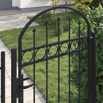 Arched Steel Garden Gate 105x170cm Black | HomeAndLiving