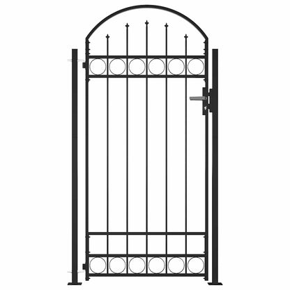 Arched Steel Garden Gate 105x170cm Black | HomeAndLiving