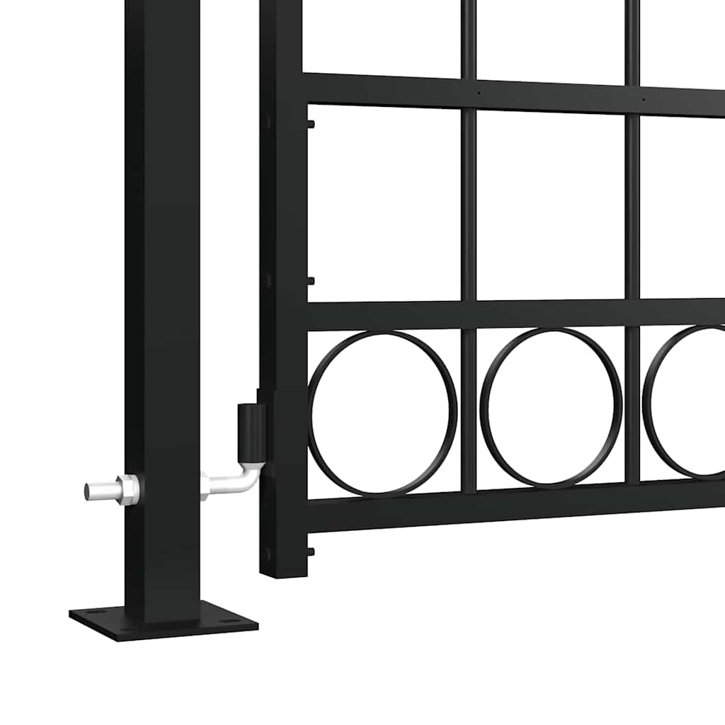 Arched Steel Garden Gate 105x170cm Black | HomeAndLiving