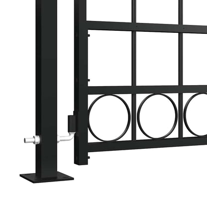 Arched Steel Garden Gate 105x170cm Black | HomeAndLiving