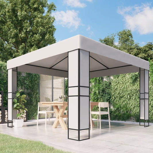 Gazebo with Double Roof 3x3 m White