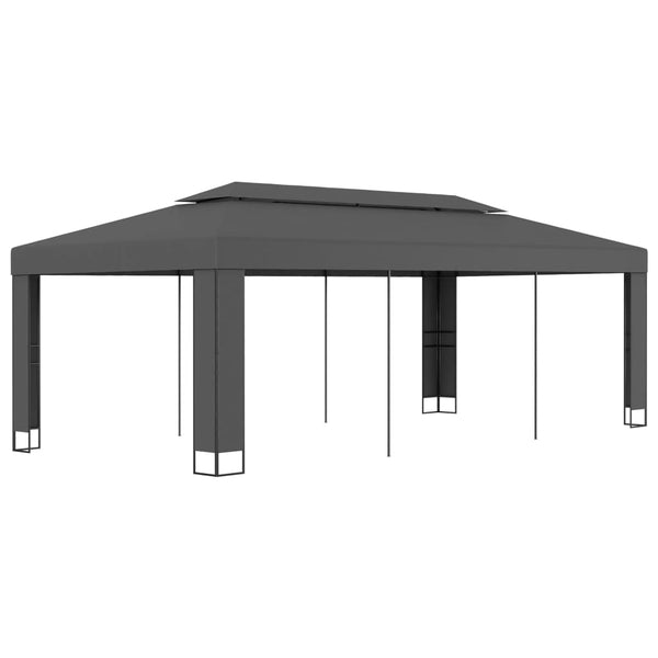  Gazebo with Double Roof 3x6 m Anthracite