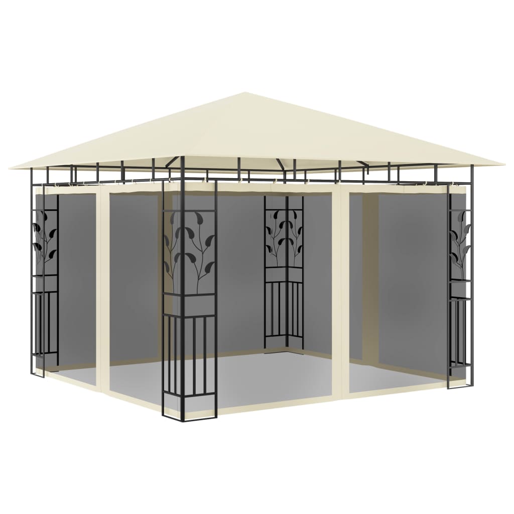 Gazebo with Mosquito Net 3x3x2.73 m Cream 180 g/mÂ²