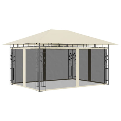 Gazebo with Mosquito Net 4x3x2.73 m Cream 180 g/mÂ²