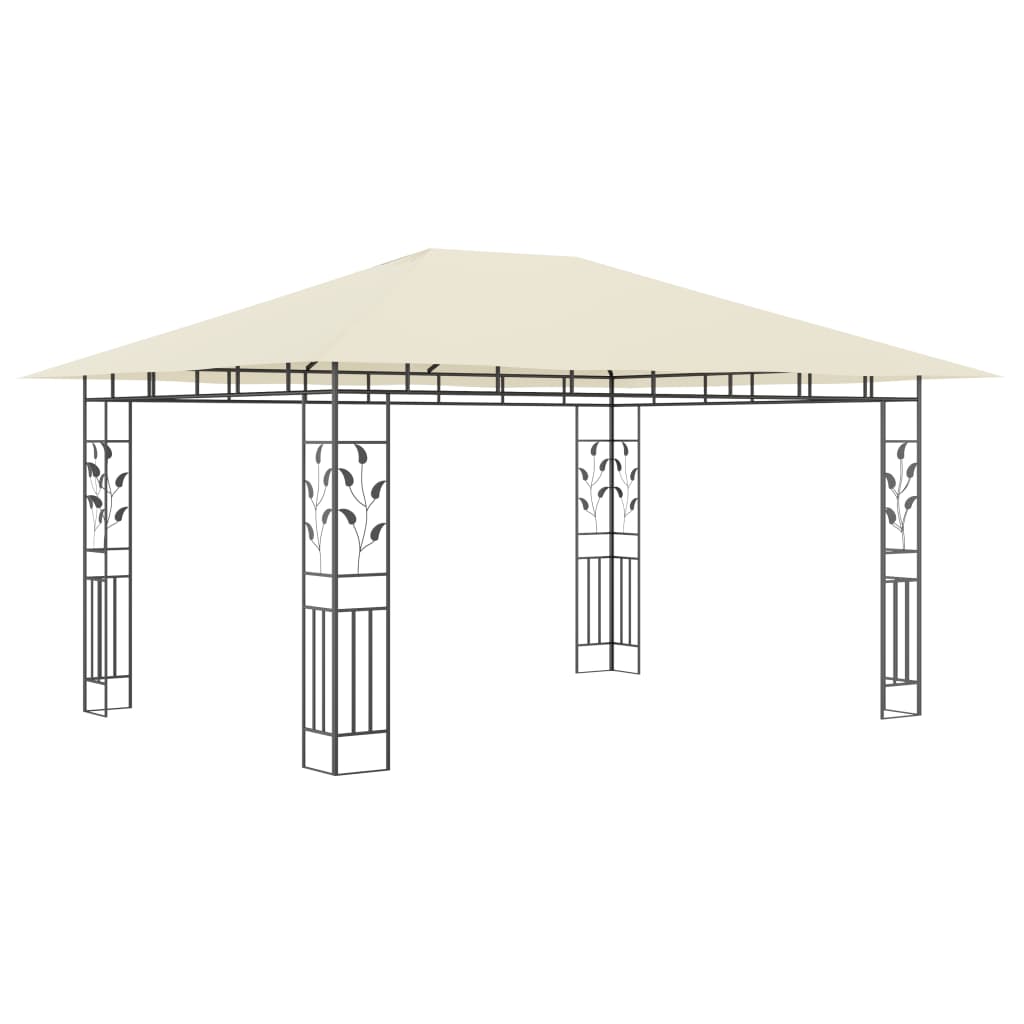 Gazebo with Mosquito Net 4x3x2.73 m Cream 180 g/mÂ²