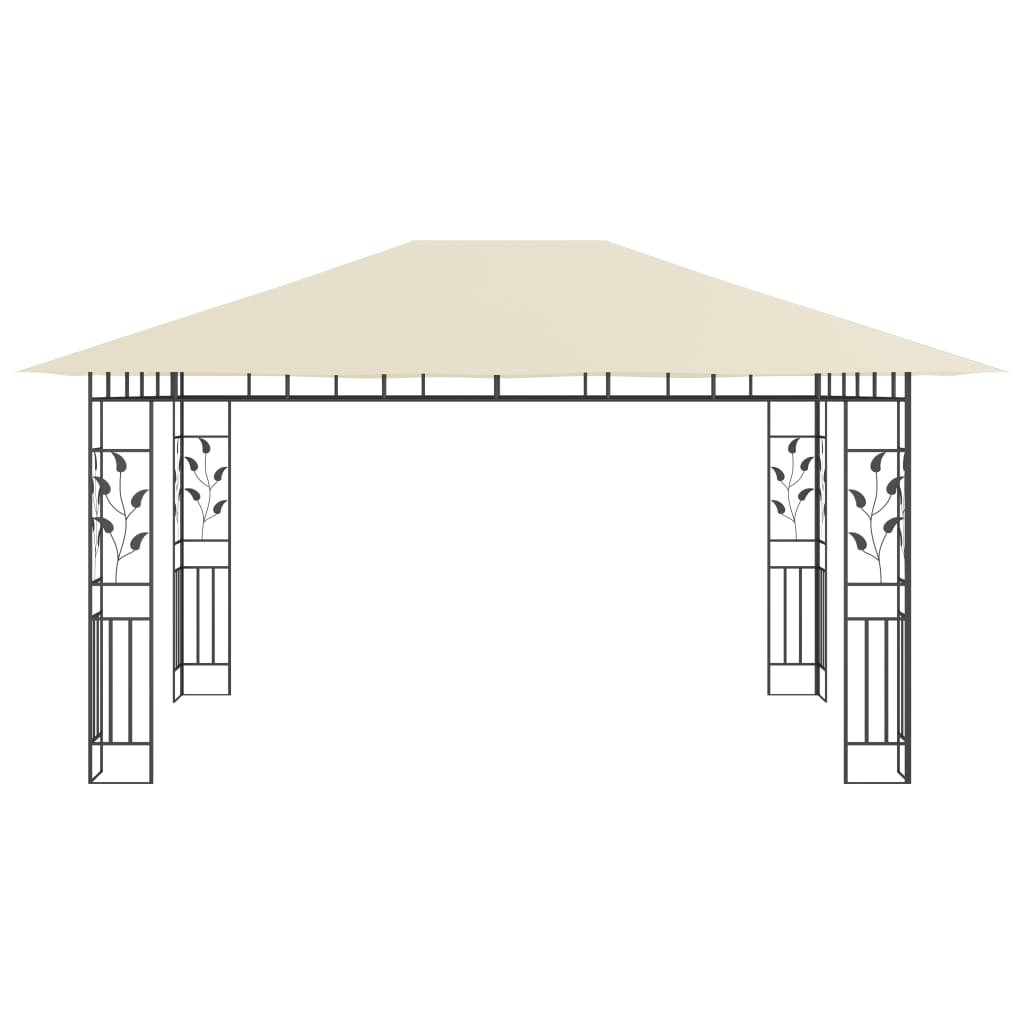 Gazebo with Mosquito Net 4x3x2.73 m Cream 180 g/mÂ²