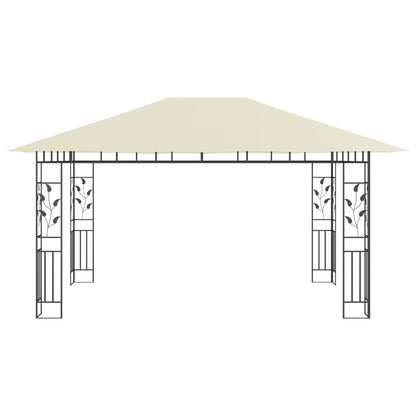 Gazebo with Mosquito Net 4x3x2.73 m Cream 180 g/mÂ²