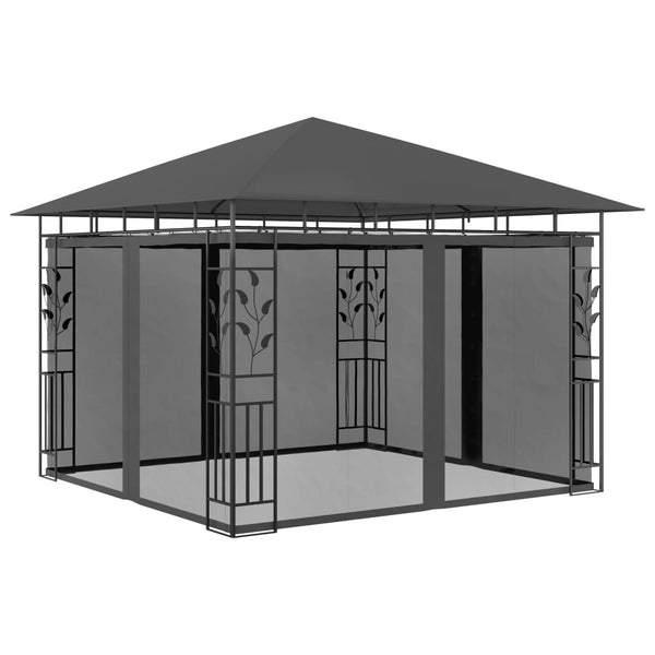  Gazebo with Mosquito Net 3x3x2.73 m Anthracite 180 g/mÂ²