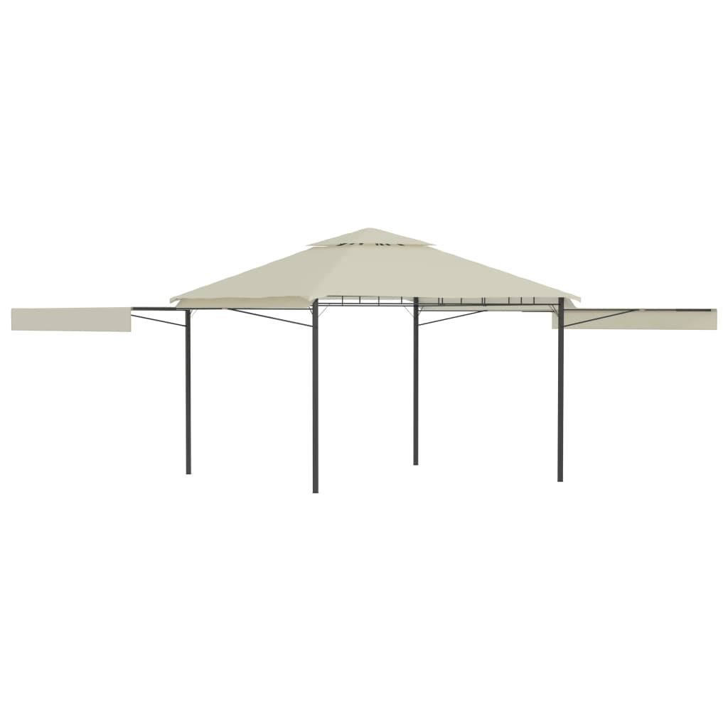 Gazebo with Double Extended Roofs 3x3x2,75 m Cream 180 g/mÂ²