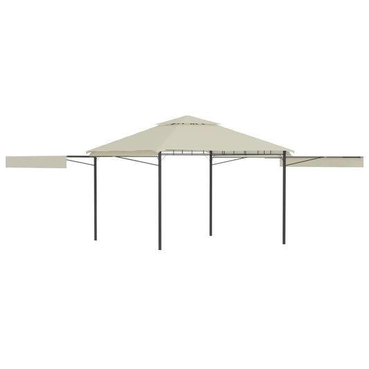 Gazebo with Double Extended Roofs 3x3x2,75 m Cream 180 g/mÂ²