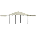 Gazebo with Double Extended Roofs 3x3x2,75 m Cream 180 g/mÂ²