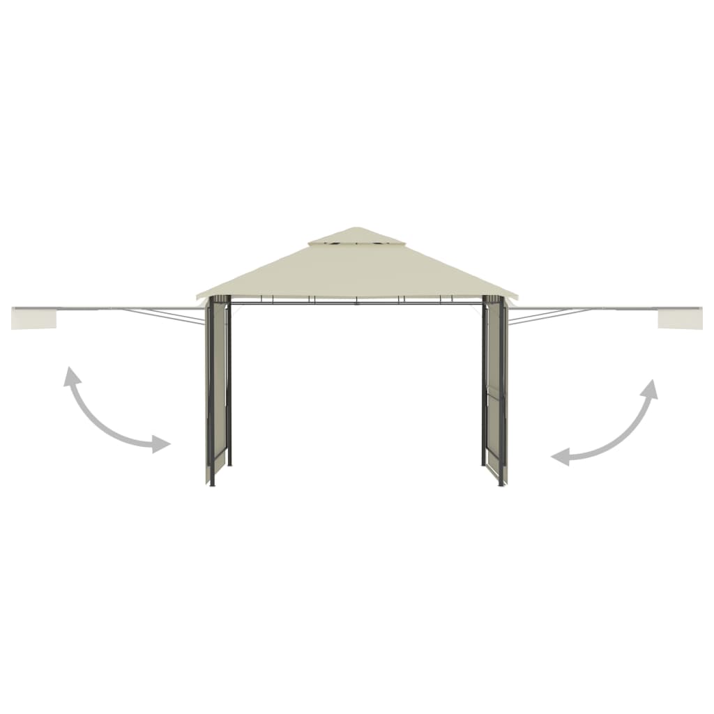 Gazebo with Double Extended Roofs 3x3x2,75 m Cream 180 g/mÂ²