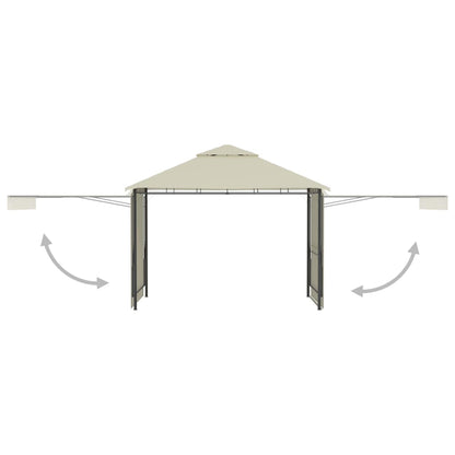 Gazebo with Double Extended Roofs 3x3x2,75 m Cream 180 g/mÂ²
