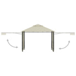 Gazebo with Double Extended Roofs 3x3x2,75 m Cream 180 g/mÂ²