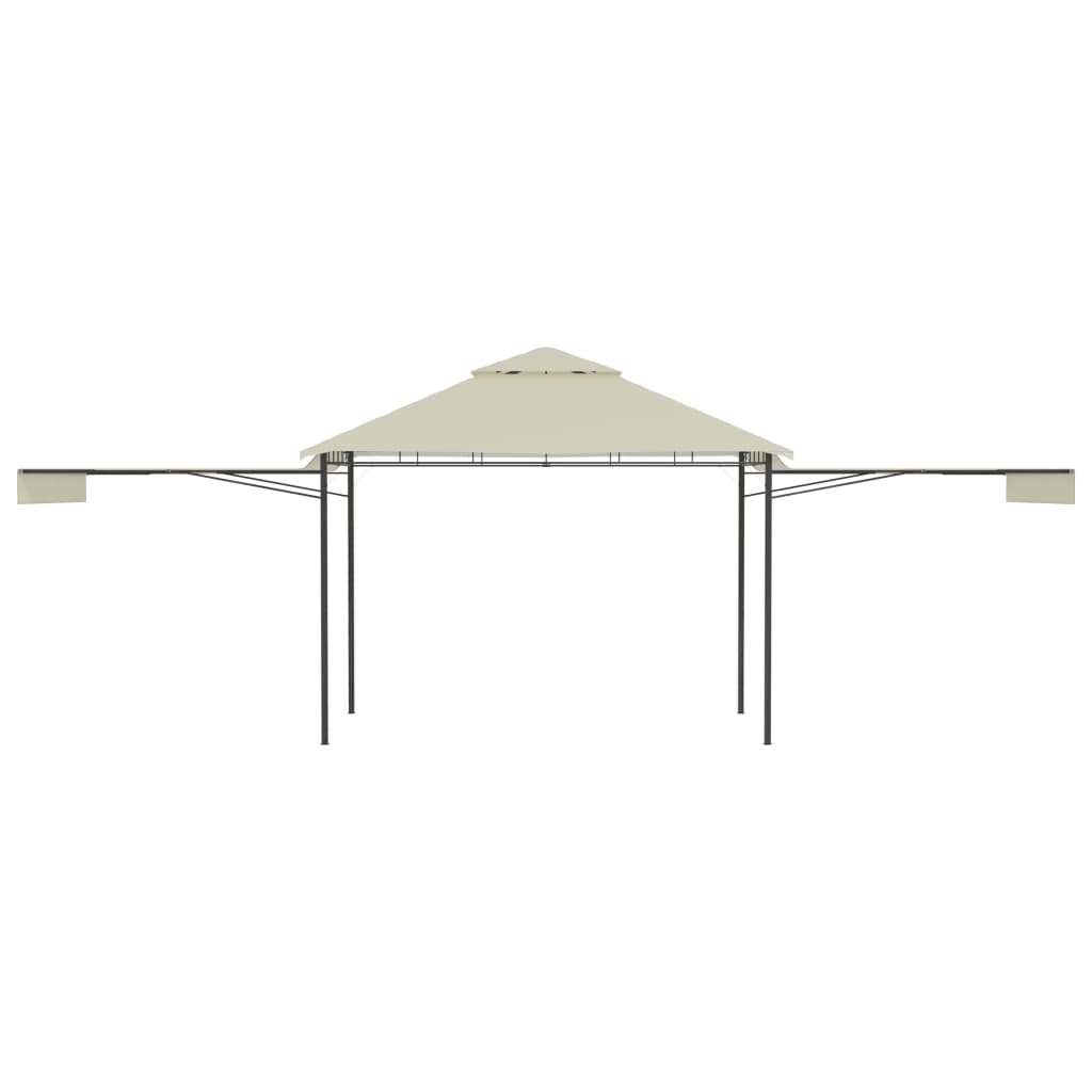 Gazebo with Double Extended Roofs 3x3x2,75 m Cream 180 g/mÂ²