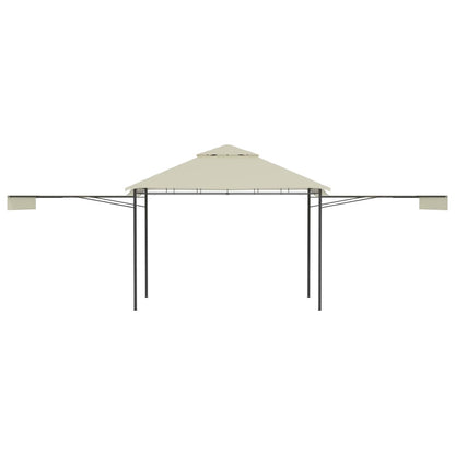 Gazebo with Double Extended Roofs 3x3x2,75 m Cream 180 g/mÂ²
