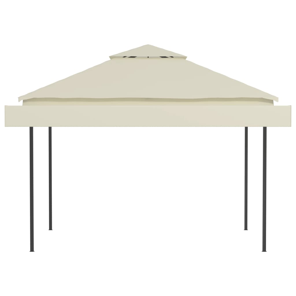 Gazebo with Double Extended Roofs 3x3x2,75 m Cream 180 g/mÂ²