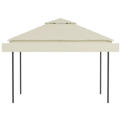 Gazebo with Double Extended Roofs 3x3x2,75 m Cream 180 g/mÂ²