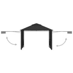 Gazebo with Double Extending Roofs 3x3x2.75 m Anthracite 180g/mÂ²