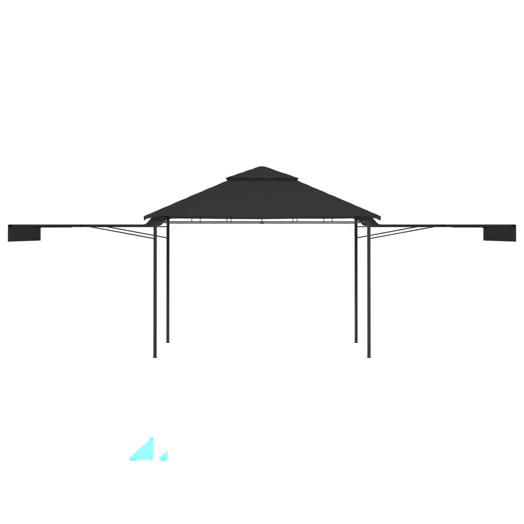 Gazebo with Double Extending Roofs 3x3x2.75 m Anthracite 180g/mÂ²